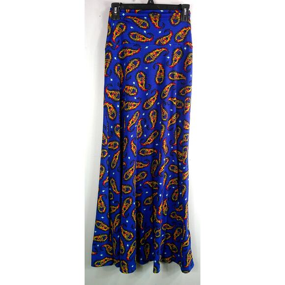 LuLaRoe Maxi Skirt Blue Paisley Women's 2xl - Picture 1 of 5